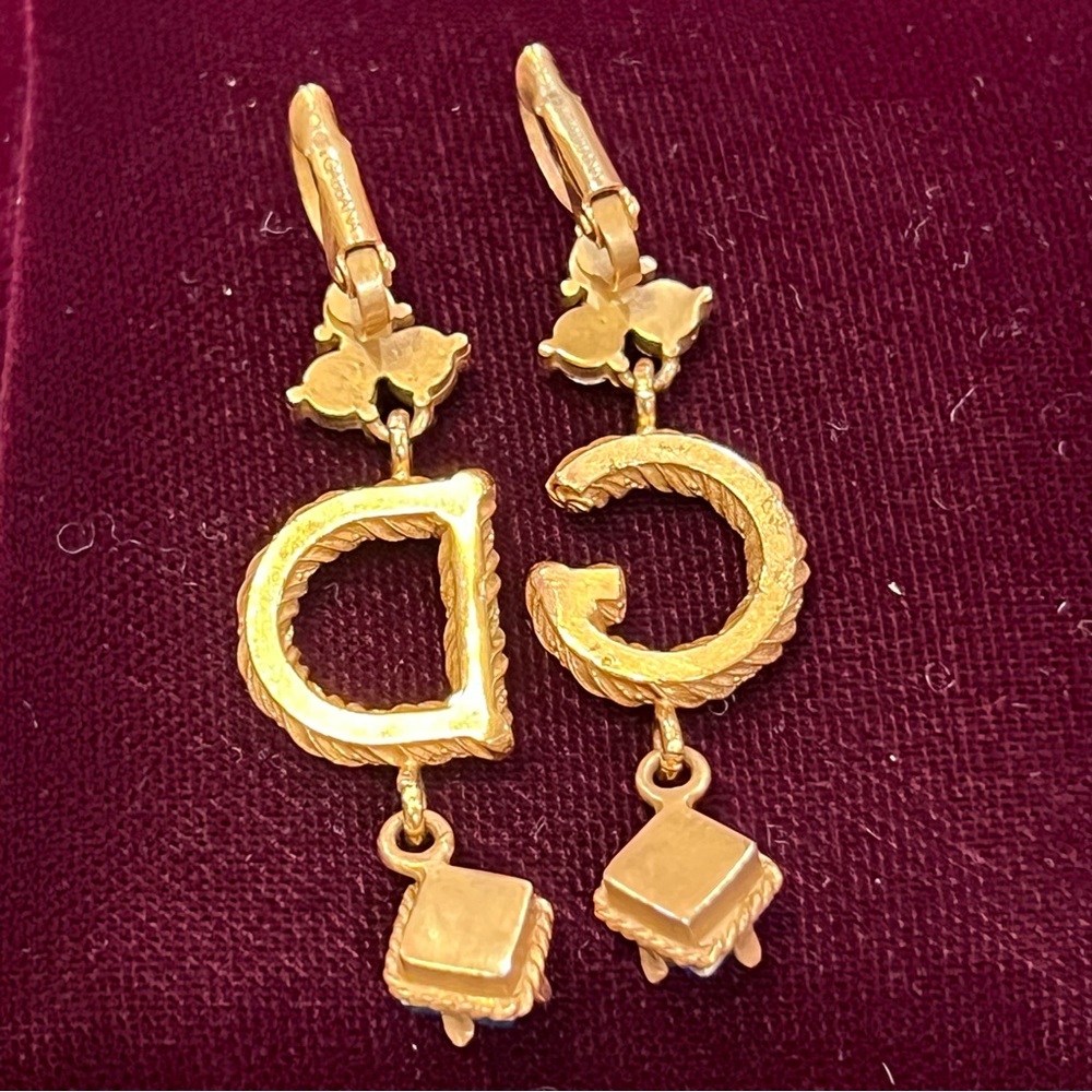 Dolce & Gabbana Gold Earrings with Red and Blue Accents - Picture 5 of 8